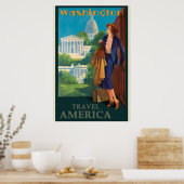  Washington DC-reisillustratie Poster (Keuken)