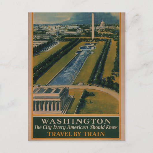  Washington DC-reisposter Briefkaart (Voorkant)