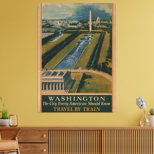  Washington DC-reisposter Canvas Afdruk (Insitu (Woonkamer))