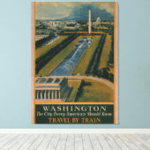  Washington DC-reisposter Canvas Afdruk (Insitu (Houten vloer))