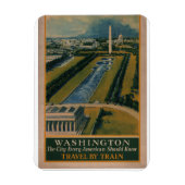 Washington DC-reisposter Magneet (Verticaal)