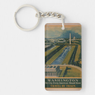 Washington DC-reisposter Sleutelhanger