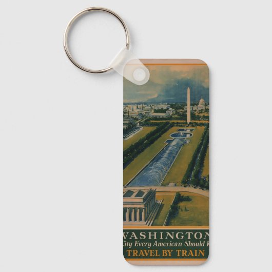  Washington DC-reisposter Sleutelhanger (Voorkant)