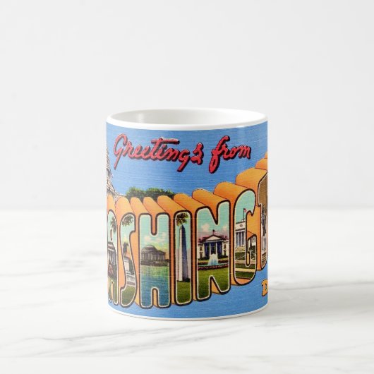 Washington DC Retro Postcard Mug (Centre)