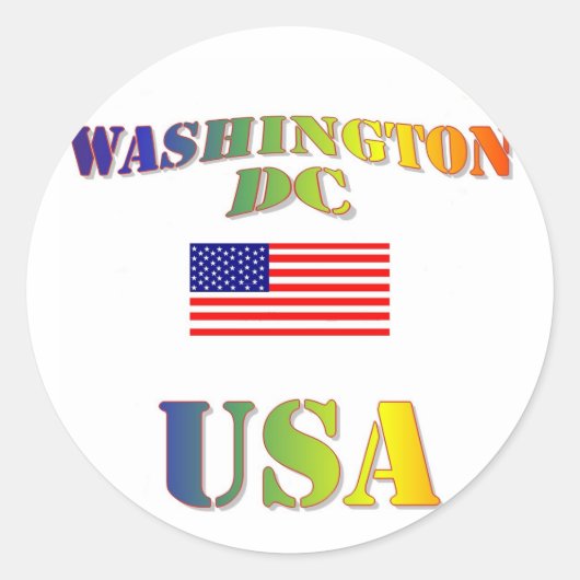 Washington DC Ronde Sticker (Voorkant)