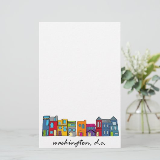 Washington DC Row House Briefpapier (Staand voorkant)