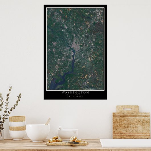 Washington DC Satellite Poster Map (Keuken)