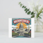 Washington DC Silhouet Briefkaart (Staand voorkant)
