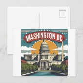 Washington DC Silhouet Briefkaart (Voorkant / Achterkant)