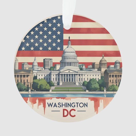 Washington DC Silhouet Ornament (voorkant)