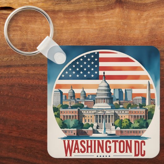 Washington DC Silhouet Sleutelhanger (Voorkant)
