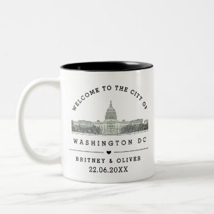 Washington DC Silhouette – Huwelijkssouvenir op ma Tweekleurige Koffiemok