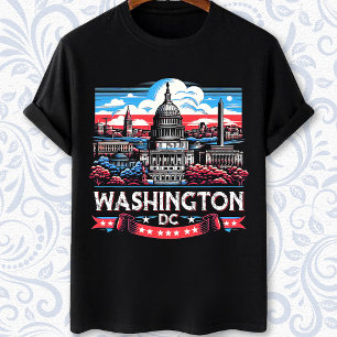 Washington DC Skyline bezienswaardigheden kunst T-shirt