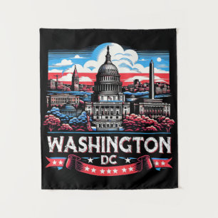 Washington DC Skyline bezienswaardigheden kunst Wandkleed