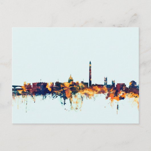 Washington DC Skyline Briefkaart (Voorkant)