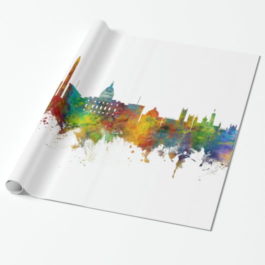 Washington DC Skyline Cadeaupapier (Uitgerold)