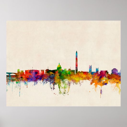 Washington DC Skyline Cityscape Poster (Voorkant)