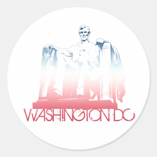 Washington DC Skyline Design Ronde Sticker (Voorkant)