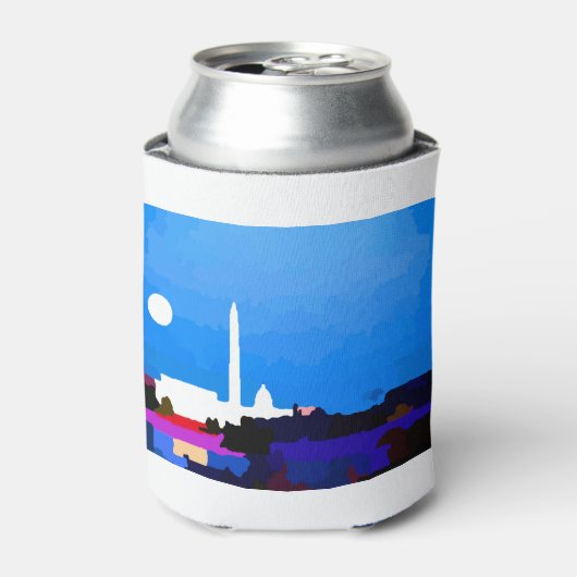 Washington DC Skyline Full Moon Blikjeskoeler (Blikje Voorkant)