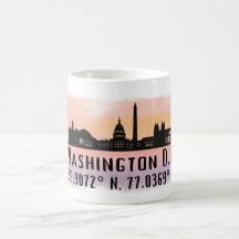 Washington DC Skyline Latitude en Lengtegraad