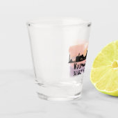 Washington DC Skyline Latitude en Lengtegraad Shot Glas (Links)