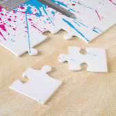 Washington DC Skyline Paint Splatter Illustratie Legpuzzel (Zijkant)