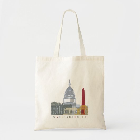 Washington DC skyline poster Tote Bag (Voorkant)