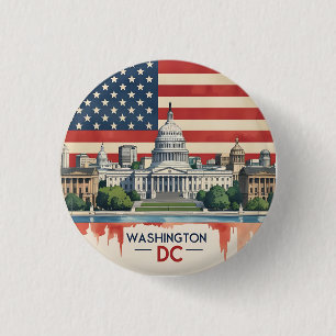 Washington DC Skyline Ronde Button 3,2 Cm