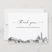Washington DC Skyline trouwfoto dank u kaart (Voorkant)