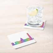 Washington DC skyline Vierkante Kartonnen Onderzetter (Insitu)