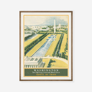 Washington DC Spoorweg Naar het Capitool Reizen Poster