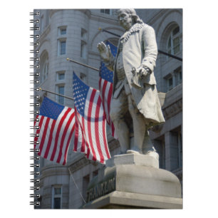 Washington, DC, standbeeld van Benjamin Franklin Notitieboek