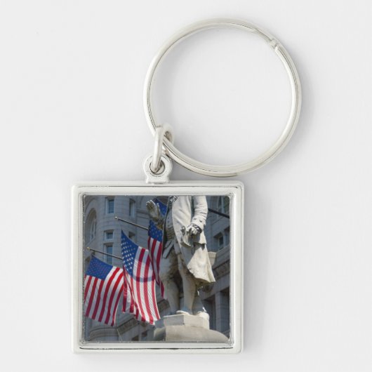 Washington, DC, standbeeld van Benjamin Franklin Sleutelhanger (Voorkant)