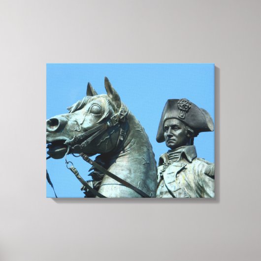 Washington, DC, standbeeld van generaal George Canvas Afdruk (Voorkant)