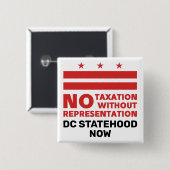 Washington DC-status NU Buttonnen Vierkante Button 5,1 Cm (Voorkant /achterkant)