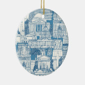 Washington DC toile blauw Keramisch Ornament (Rechts)