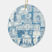 Washington DC toile blauw Keramisch Ornament (Links)