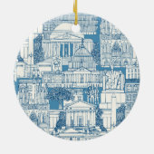 Washington DC toile blauw Keramisch Ornament (Achterkant)