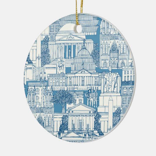 Washington DC toile blue Keramisch Ornament (Links)