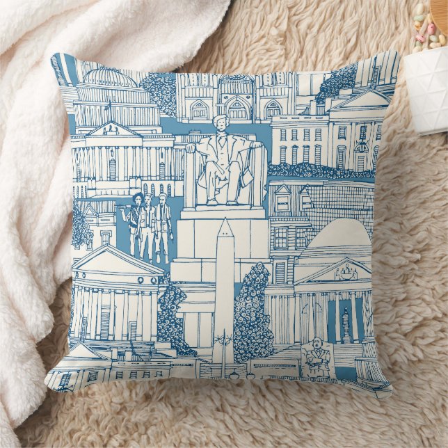 Washington DC toile blue Kussen (Deken)