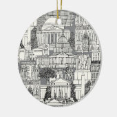 Washington DC toile gray Keramisch Ornament (Links)