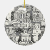 Washington DC toile gray Keramisch Ornament (Achterkant)
