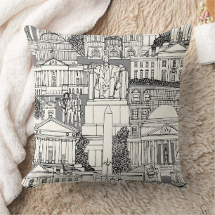 Washington DC toile grijs Kussen
