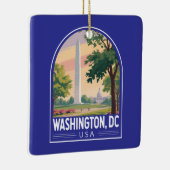 Washington DC Travel Art Emblem Keramisch Ornament (Rechts)