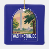 Washington DC Travel Art Emblem Keramisch Ornament (Achterkant)