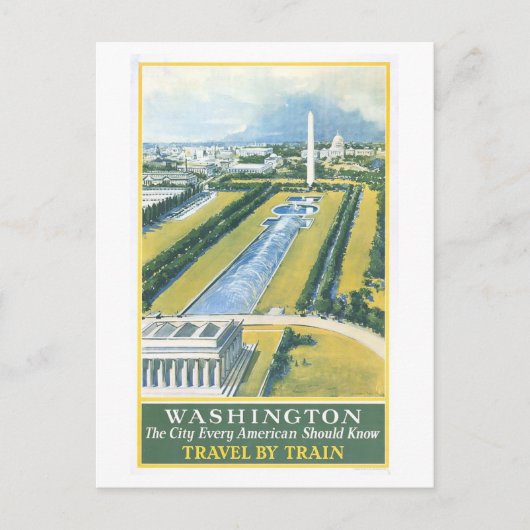  Washington DC Travel Poster Briefkaart (Voorkant)