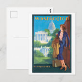  Washington DC Travel Poster Briefkaart (Voorkant / Achterkant)