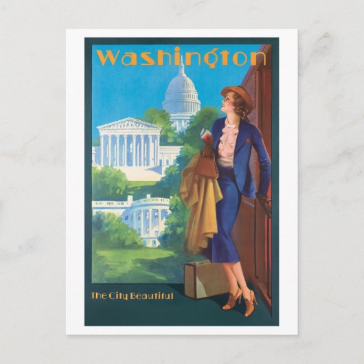  Washington DC Travel Poster Briefkaart (Voorkant)