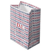 Washington DC Typografie Medium Cadeauzakje (Voorkant Gekanteld)