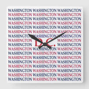 Washington DC Typografie Vierkante Klok